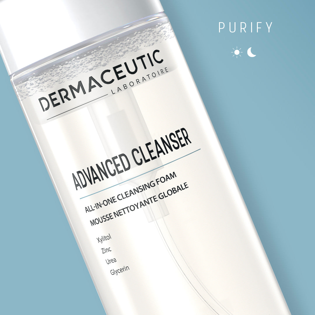 Daily face cleanser for oily skin with zinc to remove excess sebum and impurities.