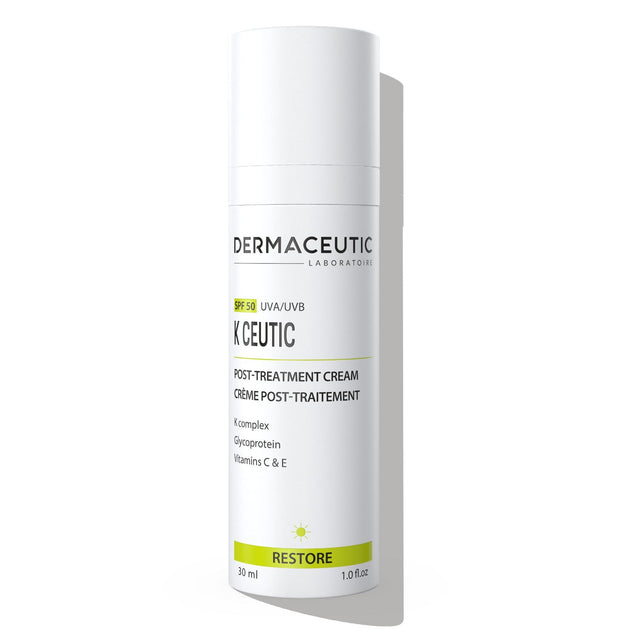 Dermaceutic K Ceutic restorative cream for soothing sensitive, compromised and post-treatment skin while supporting hydration and the skin barrier.