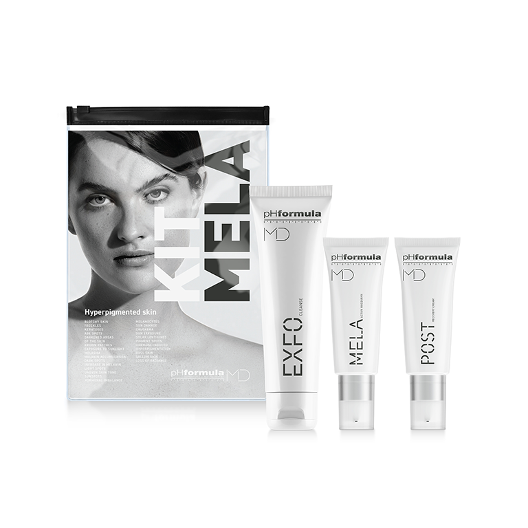 pHformula MD M.E.L.A. Homecare Kit – complete hyperpigmentation skincare set with cleanser, serum, and recovery cream