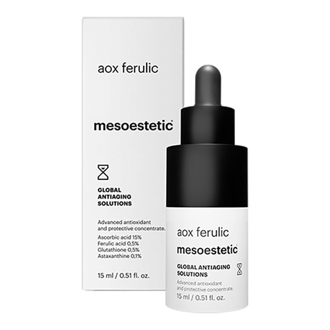 mesoestetic AOX Ferulic antioxidant serum with Vitamin C, ferulic acid, and glutathione