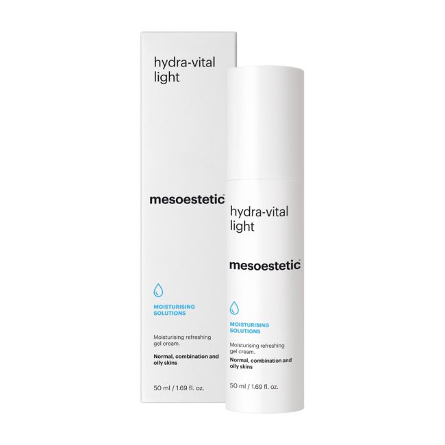mesoestetic Hydra-Vital Light cream in 50ml tube for hydration and pollution protection