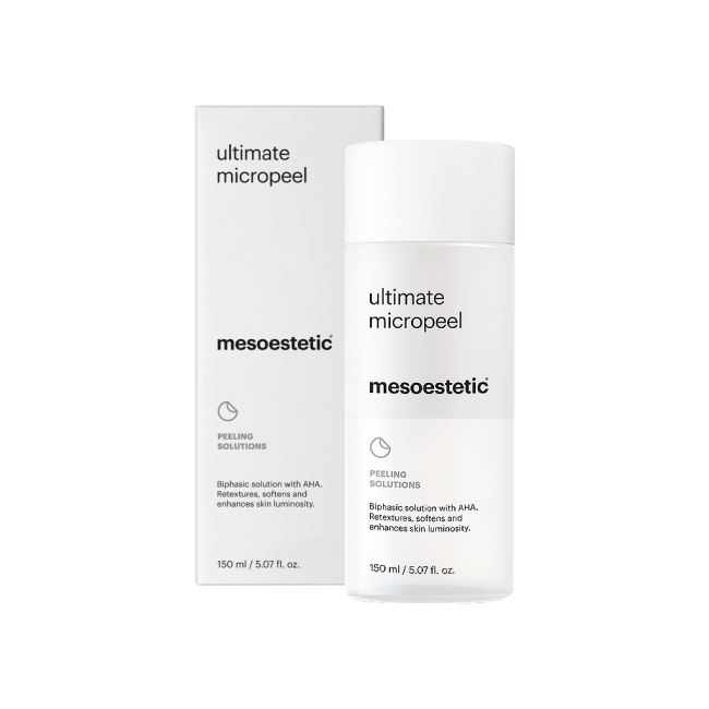 Mesoestetic ultimate micropeel packaging on a white background