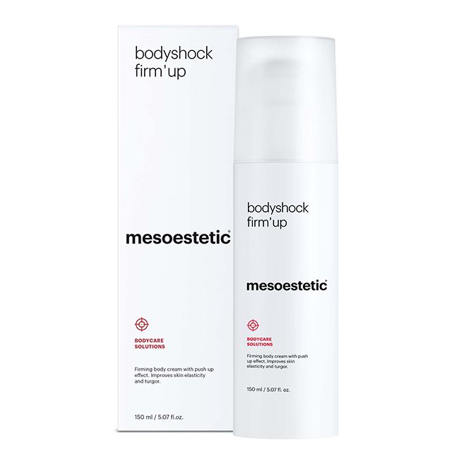 Mesoestetic Bodyshock Firm’Up firming body cream for sagging skin.