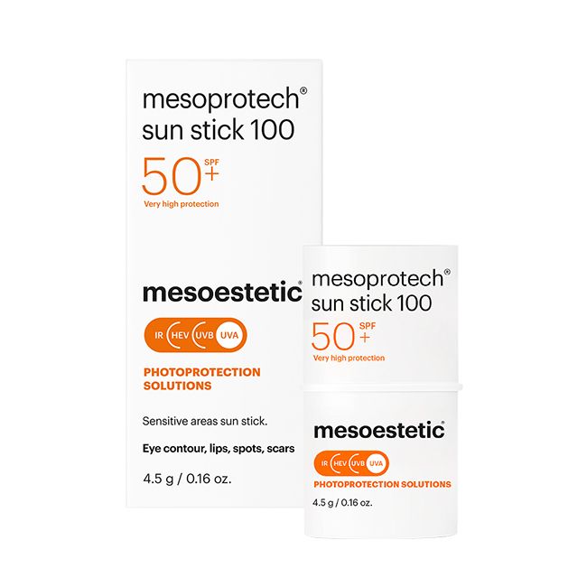 Mesoestetic Mesoprotech Sun Stick 100+ SPF50+ for sensitive areas, lips, and scars