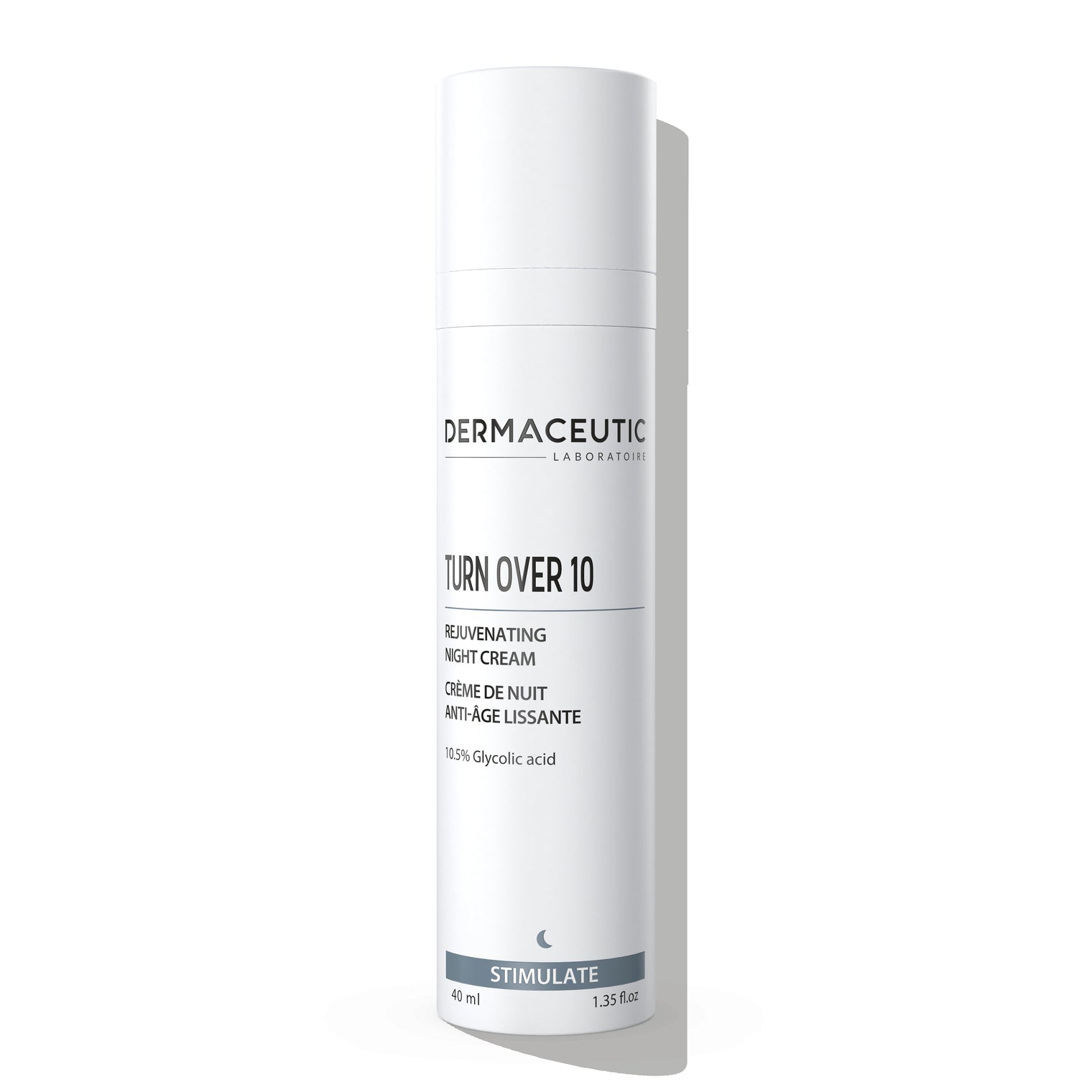 Dermaceutic Turn Over 10 cream designed to smooth fine lines and improve texture.