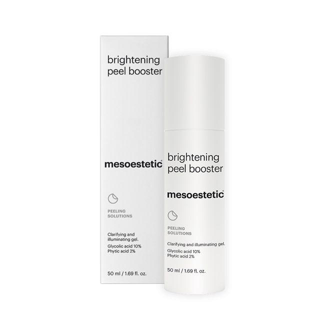 Mesoestetic brightening peel booster packaging on a white background