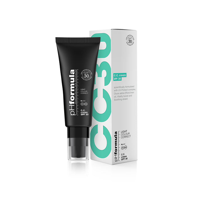 Multi-functional C.C. cream with SPF protection, Vitamin C, and Retinol for antioxidant defense, complexion correction, and a radiant, even skin tone