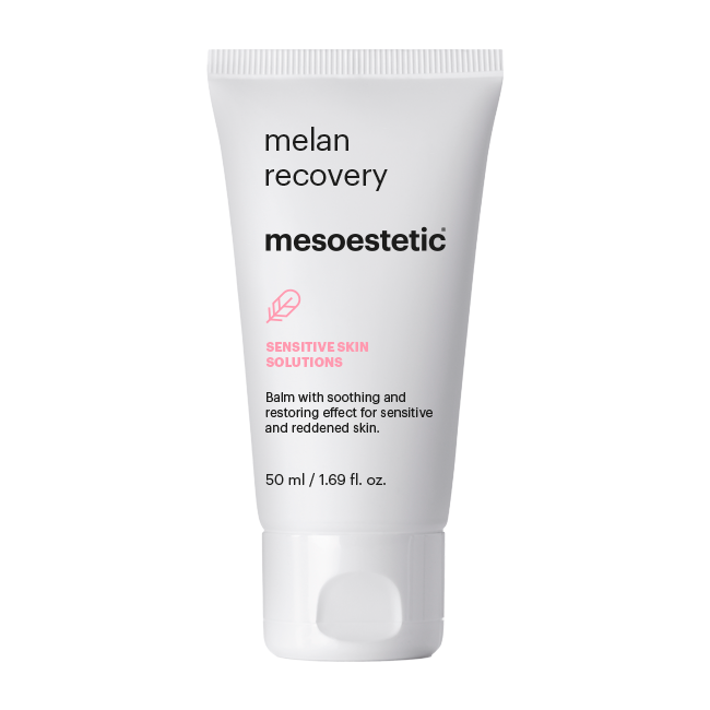 Mesoestetic Melan Recovery barrier repair cream with niacinamide, ectoin, and bisabolol