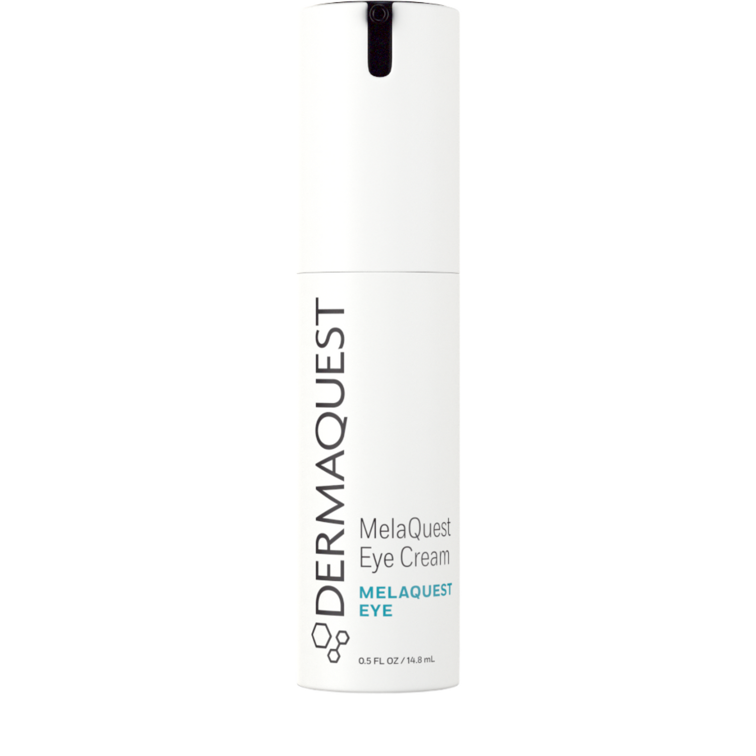 Tube of MelaQuest Eye Cream with hydrating formula that nourishes and rejuvenates the delicate under-eye skin.