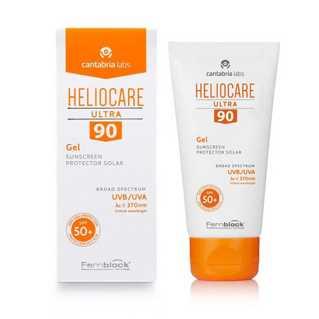 Heliocare Ultra Gel SPF90 with a lightweight, fast-absorbing formula that provides high UVA/UVB protection and antioxidant sun damage repair.