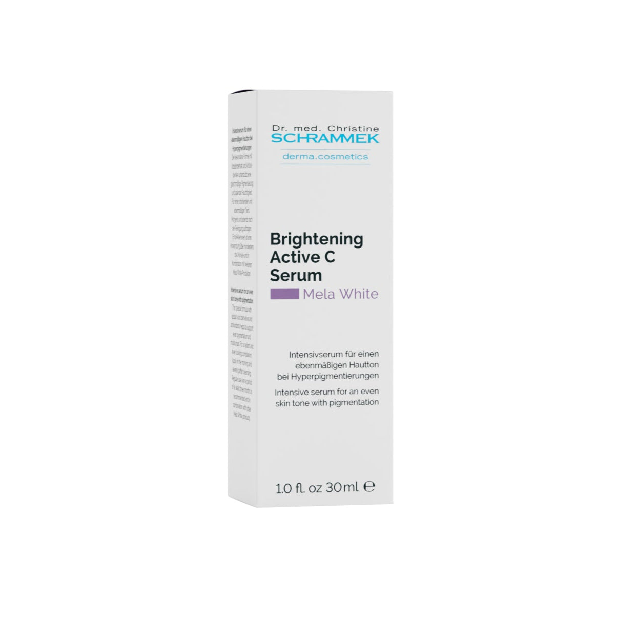 Intensive brightening serum with Double Vitamin C and azelaic acid derivative, targets dark spots and evens skin tone.