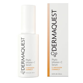 Antioxidant serum in an elegant dropper bottle, formulated with vitamin C, phytic acid, and ginkgo biloba to brighten and reduce signs of aging.