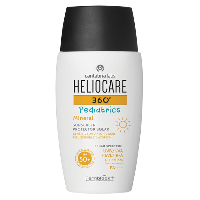 Mineral sunscreen for babies and toddlers with Fernblock®+, zinc oxide, and titanium dioxide, offering high sun protection for sensitive skin.