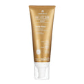 A tube of Cantabria Labs Heliocare 360° Body Glow sunscreen protector solar, featuring a metallic gold squeeze tube with a white flip-top cap, shown on a plain white background.