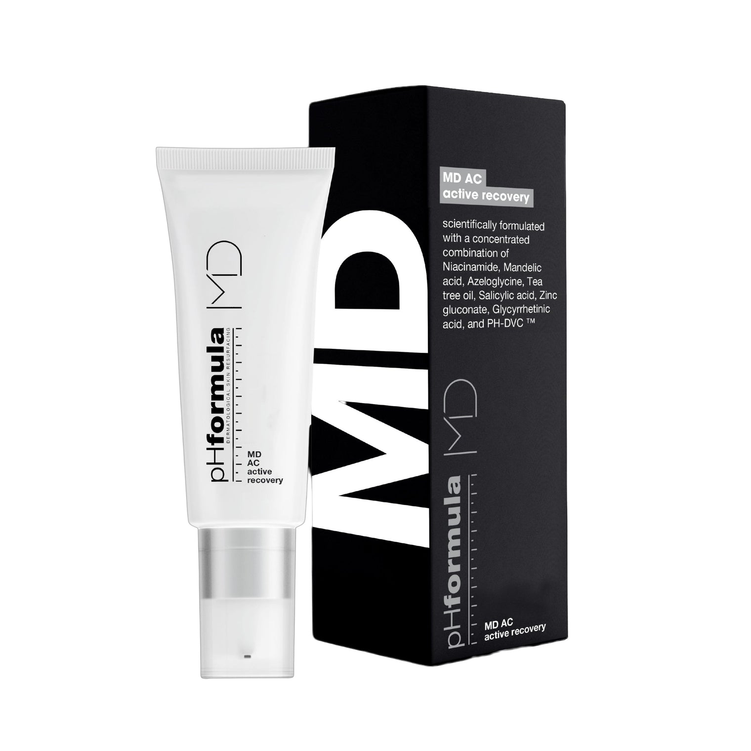 pHformula MD skincare product and packaging on a white background