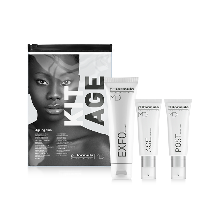 pHformula MD A.G.E. Homecare Kit – Anti-Aging Starter Set with EXFO Cleanse, AGE Active Recovery, and POST Recovery Cream