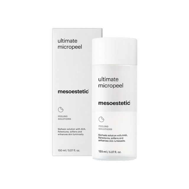 Mesoestetic ultimate micropeel packaging on a white background