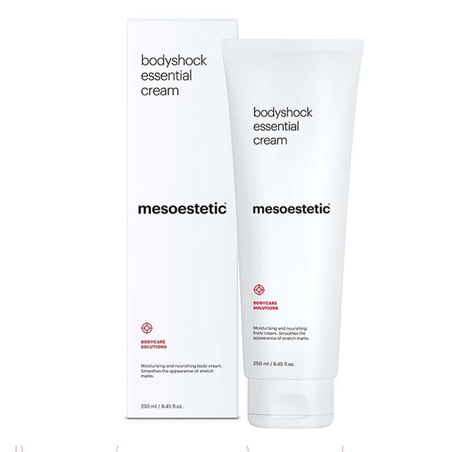 Mesoestetic Bodyshock Essential Cream daily moisturizer for stretch marks.