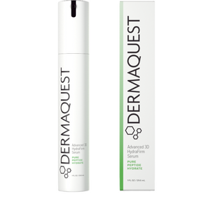 Anti-aging volumizing serum in a sleek bottle, enriched with peptides and plant stem cells to hydrate, firm, and smooth mature skin