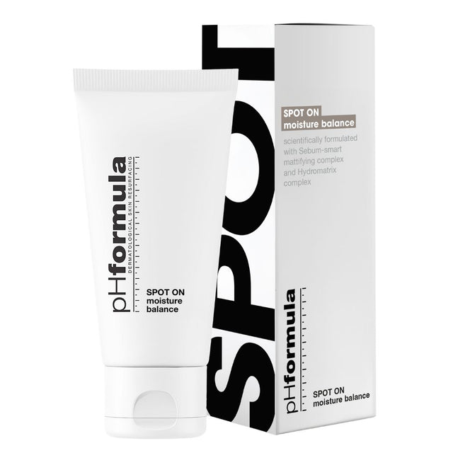 Close-up of SPOT ON Moisture Balance cream, designed to reduce shine, regulate sebum, and improve skin texture