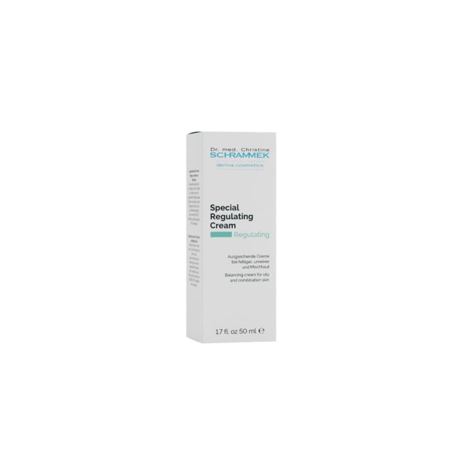 Lightweight mattifying cream with sage and witch hazel, shown alongside glowing, balanced skin.