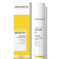 Dermaceutic Sun Ceutic 50 sunscreen with SPF 50, antioxidants, and blue light protection.