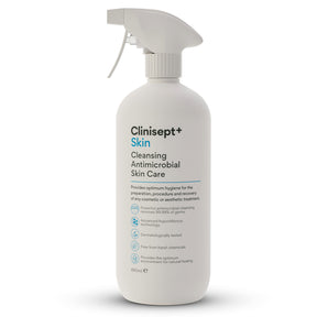 Clinisept+ HOCL Bulk Spray bottle – advanced antimicrobial skincare for cleansing and soothing sensitive skin