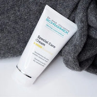 Lightweight, non-greasy cream being applied to irritated skin—relieves dryness, calms sensitivity, and protects against environmental damage.