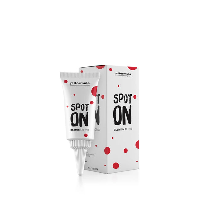 Acne spot treatment with Mandelic Acid, Salicylic Acid, and Tea Tree Oil for clearing blemishes and soothing inflamed skin