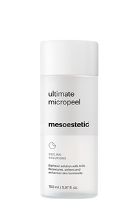 Mesoestetic Ultimate Micropeel skincare product on a white background