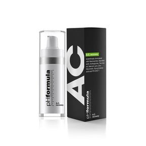 AC Active Recovery acne treatment serum for acne-prone skin with tea tree oil, mandelic acid, niacinamide, and zinc gluconate to reduce breakouts and inflammation.