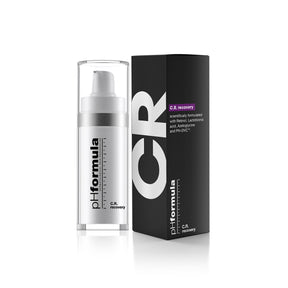 CR Recovery skincare serum bottle surrounded by calming botanical elements, designed for irritated and rosacea-prone skin