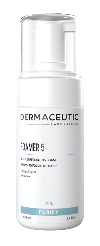 Purifying exfoliating foam for smoother, glowing skin with visible pore tightening.